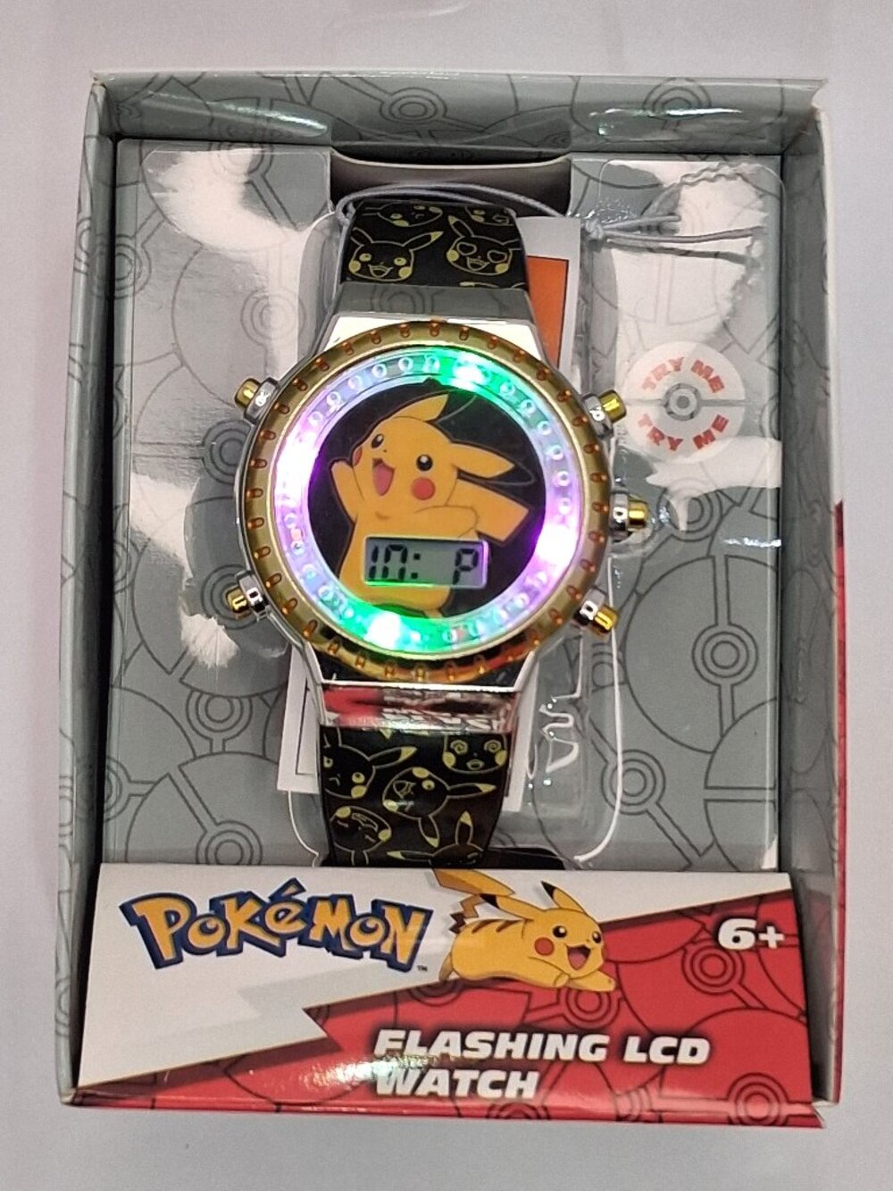 Pokémon PIKACHU Unisex Child Yellow & Black LCD Flashing Bezel Watch POK 1174BX